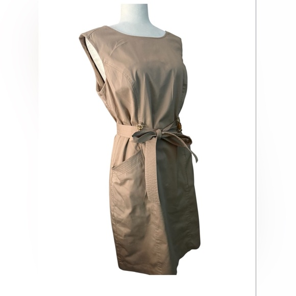 Ellen Tracy very elegant tan Midi Dress - Picture 4 of 4